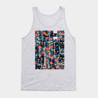 Cats Are Class cat lover typographic design with floral pattern Tank Top